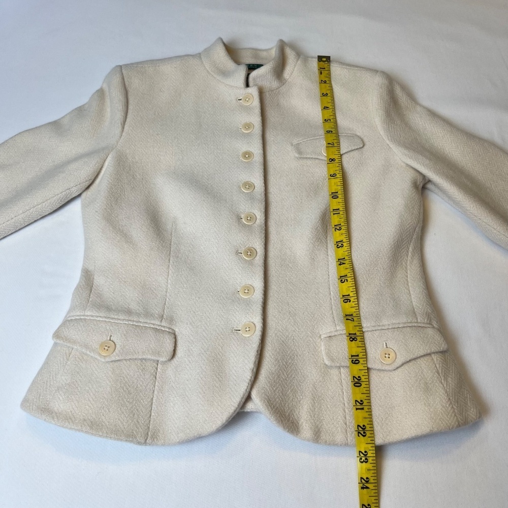 Lauren Ralph Lauren Wool Blend Herringbone Blazer Coat - Picture 7 of 16